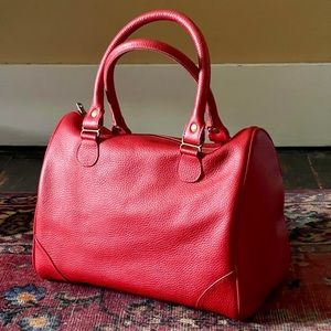 American Apparel Red Leather Satchel Bag